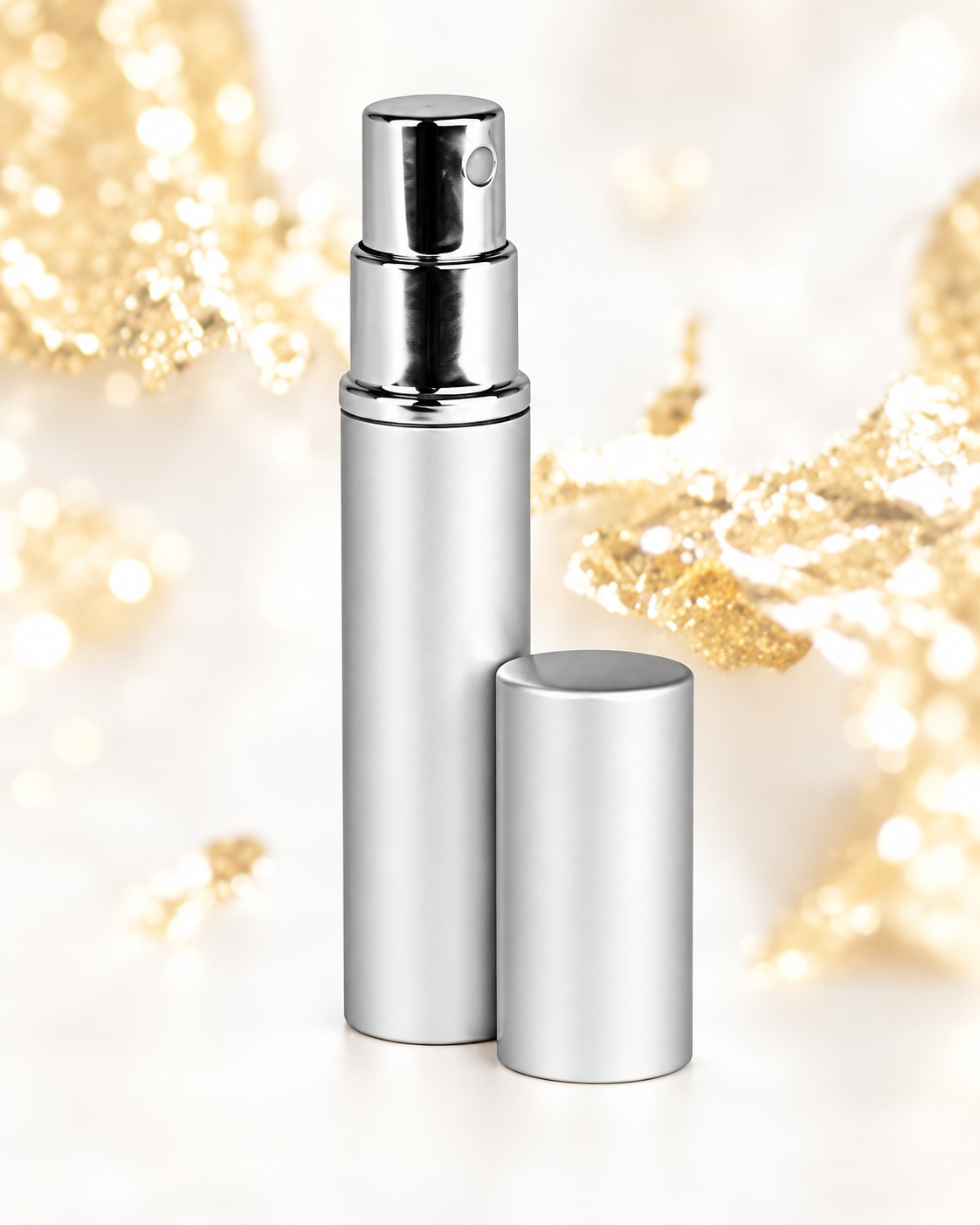 Circle of TRUST Gel in a silver pump bottle on a soft ivory and gold background